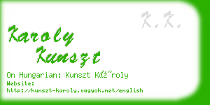 karoly kunszt business card